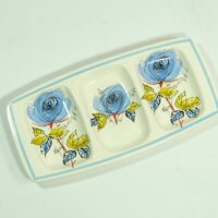 Earthenware Dish - Blue Rose by Palissy