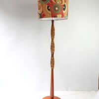 Large Standing Lamp - Mahogany & Cork