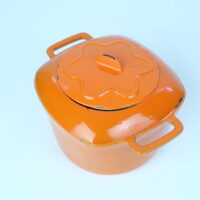 Orange Cast Iron Tureen
