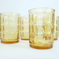 Amber 1970s Glasses - Set of Four
